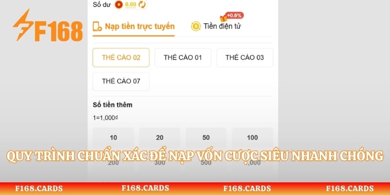 Quy trình chuẩn xác để nạp vốn cược siêu nhanh chóng